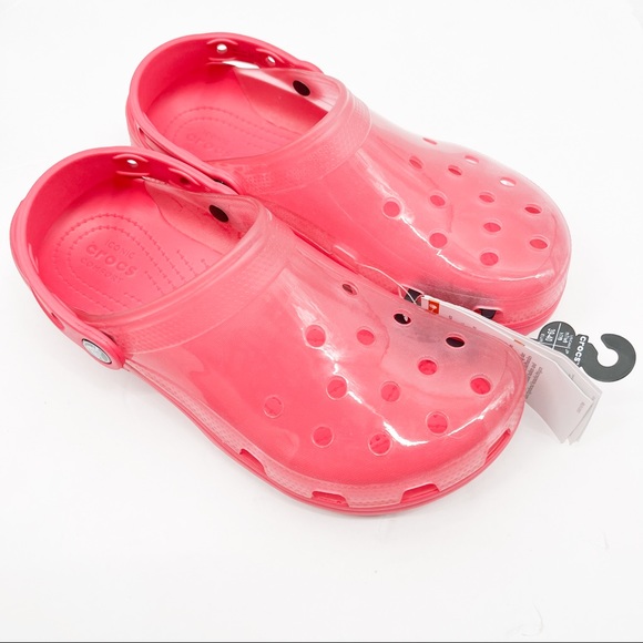 Crocs Adult Classic Translucent Clogs- Candy Pink - Picture 4 of 9
